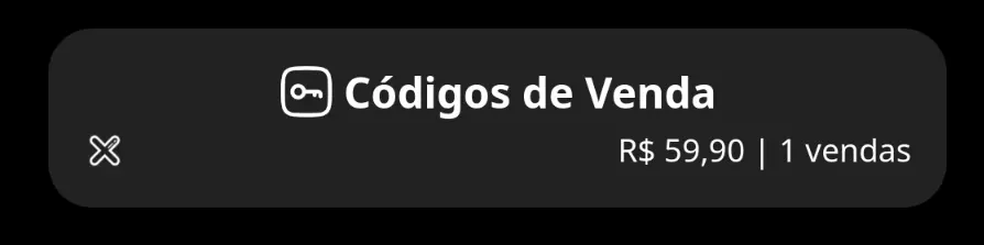 Venda sem Código de Vendas identificado com 'X'