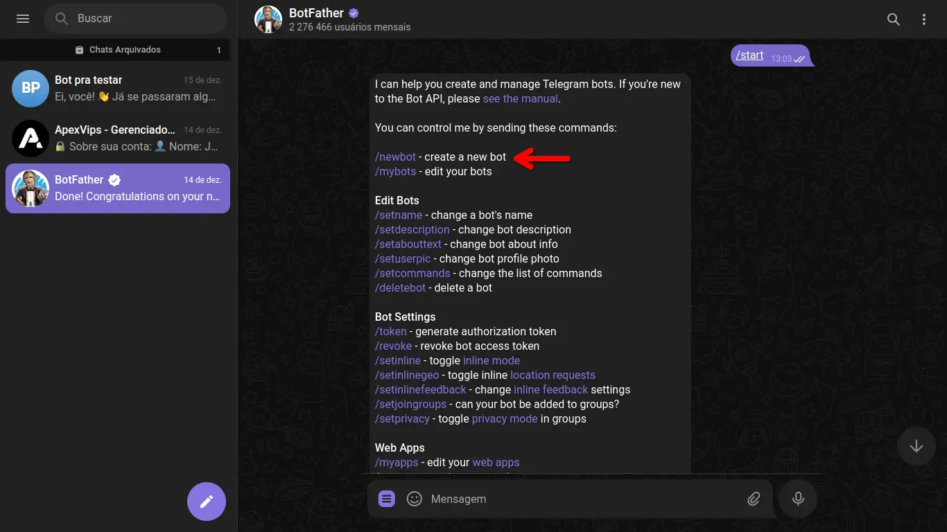 Criando o Bot