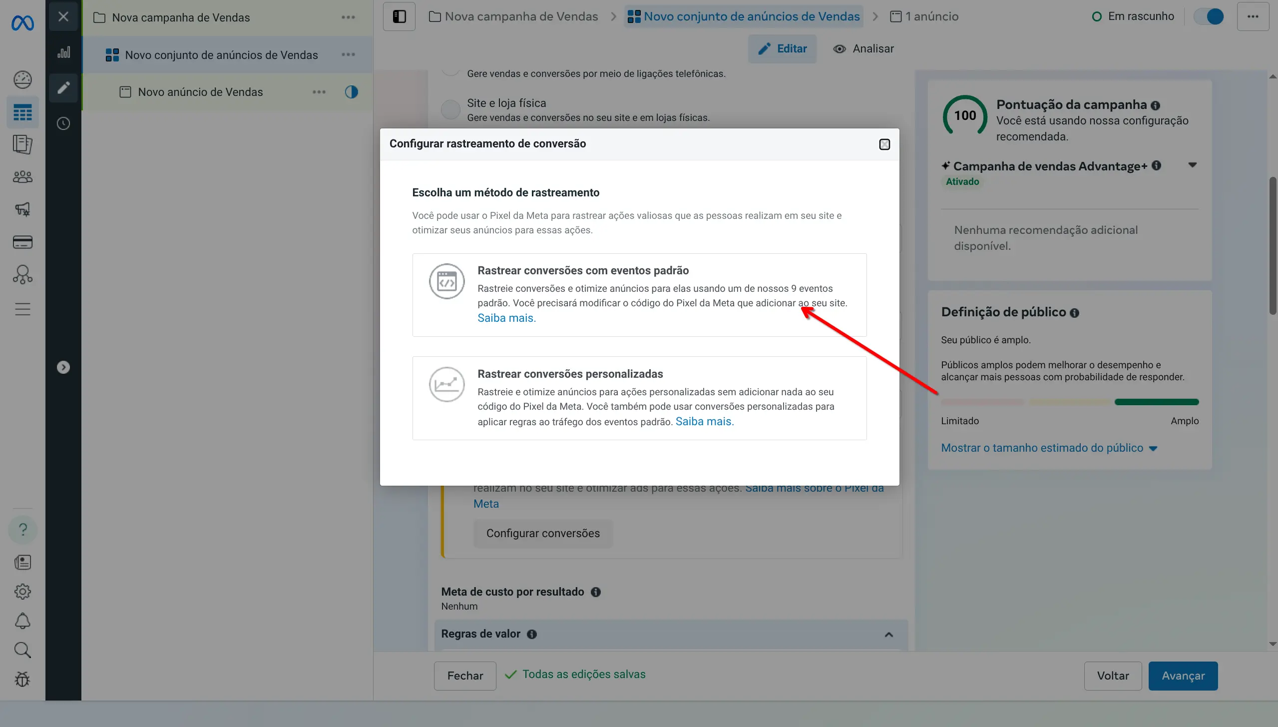 Configuração de Conversões